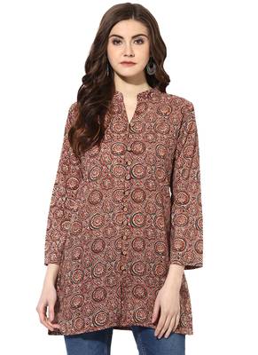 Mauve cotton short-kurtis 1