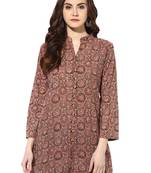Mauve cotton short-kurtis