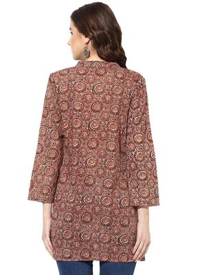 Mauve cotton short-kurtis 2