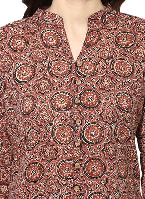 Mauve cotton short-kurtis 5