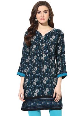 Black rayon short-kurtis 1