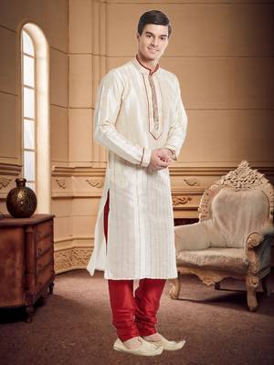 Maroon Art Silk Silk Blend Kurta Pajama 3