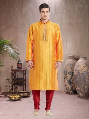 Indian Poshakh Maroon Art Silk Silk Blend Kurta Pajama 1