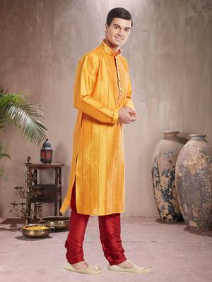 Indian Poshakh Maroon Art Silk Silk Blend Kurta Pajama 3