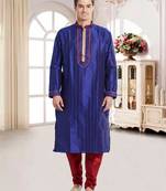 Indian Poshakh Maroon Art Silk Silk Blend Kurta Pajama