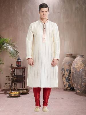 Indian Poshakh Maroon Art Silk Silk Blend Kurta Pajama 1