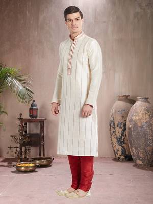 Indian Poshakh Maroon Art Silk Silk Blend Kurta Pajama 2
