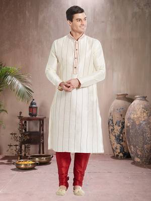 Indian Poshakh Maroon Art Silk Silk Blend Kurta Pajama 3