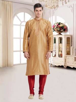 Indian Poshakh Maroon Art Silk Silk Blend Kurta Pajama 1