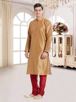 Indian Poshakh Maroon Art Silk Silk Blend Kurta Pajama 2