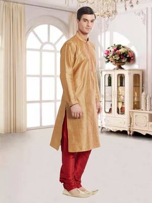Indian Poshakh Maroon Art Silk Silk Blend Kurta Pajama 3