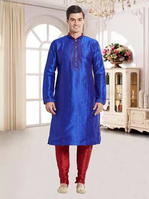 Indian Poshakh Maroon Art Silk Silk Blend Kurta Pajama 1