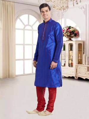 Indian Poshakh Maroon Art Silk Silk Blend Kurta Pajama 2