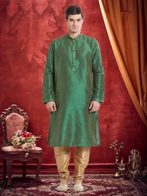 Indian Poshakh Gold Art Silk Silk Blend Kurta Pajama 1