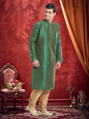 Indian Poshakh Gold Art Silk Silk Blend Kurta Pajama 3
