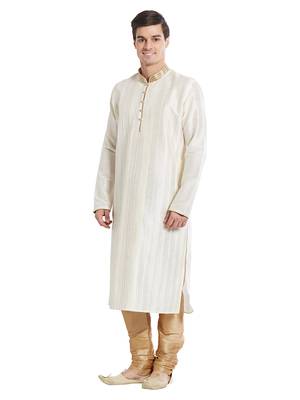 Indian Poshakh Gold Art Silk Silk Blend Kurta Pajama 2