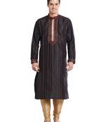 Indian Poshakh Gold Art Silk Silk Blend Kurta Pajama