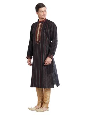 Indian Poshakh Gold Art Silk Silk Blend Kurta Pajama 2