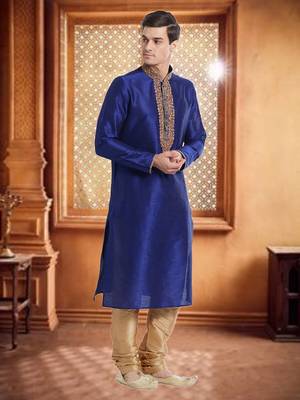 Indian Poshakh Gold Art Silk Silk Blend Kurta Pajama 2