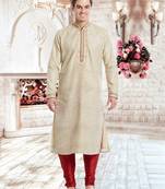 Indian Poshakh Maroon Art Silk Silk Blend Kurta Pajama