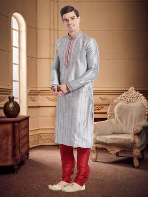Maroon Art Silk Silk Blend Kurta Pajama 2