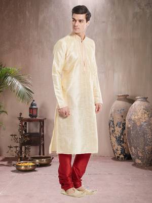 Indian Poshakh Maroon Art Silk Silk Blend Kurta Pajama 2