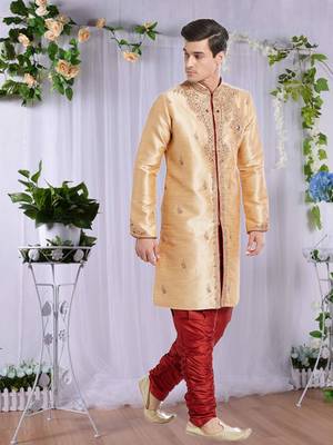 Maroon Art Silk Silk Blend Kurta Pajama 2