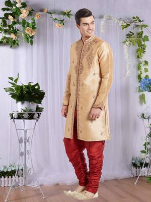 Maroon Art Silk Silk Blend Kurta Pajama 3