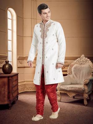 Maroon Art Silk Silk Blend Kurta Pajama 2