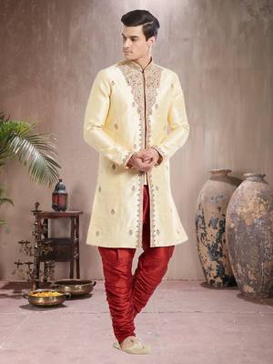 Maroon Art Silk Silk Blend Kurta Pajama 2