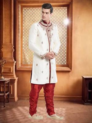 Maroon Art Silk Silk Blend Kurta Pajama 2