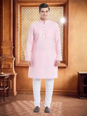 White Cotton Cotton  Kurta Pajama 1