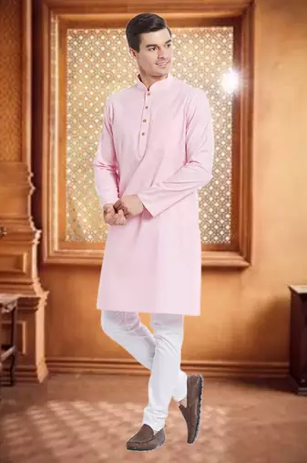 White Cotton Cotton  Kurta Pajama