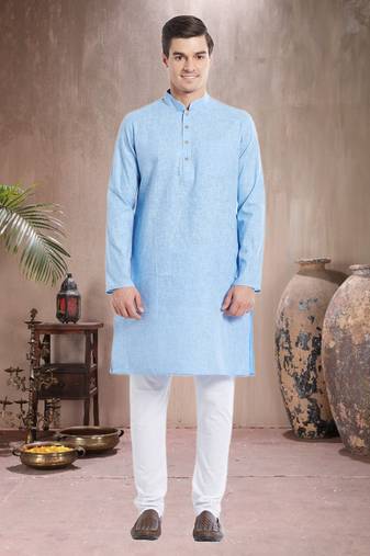 Indian Poshakh White Cotton Cotton  Kurta Pajama