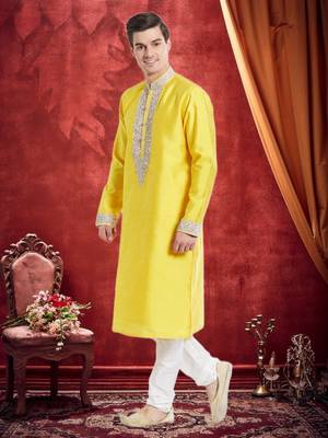 Indian Poshakh White Art Silk Silk Blend Kurta Pajama 2