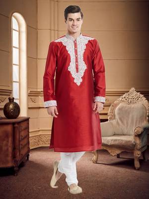 Indian Poshakh White Art Silk Silk Blend Kurta Pajama 3