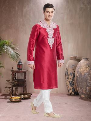 Indian Poshakh White Art Silk Silk Blend Kurta Pajama 2
