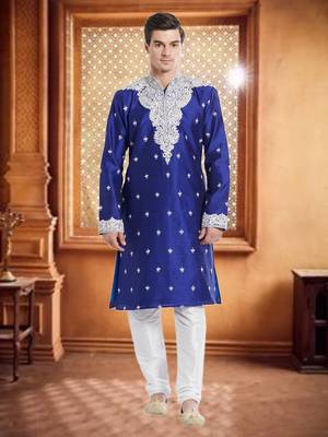Indian Poshakh White Art Silk Silk Blend Kurta Pajama 1