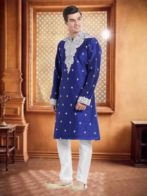 Indian Poshakh White Art Silk Silk Blend Kurta Pajama 2