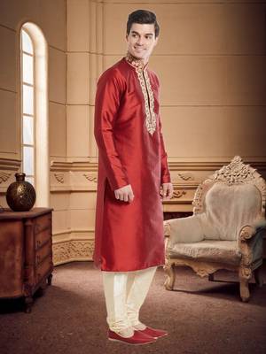 Antique Art Silk Tufeeta Kurta Pajama 2