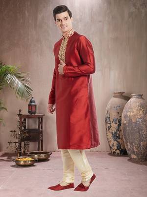 Antique Art Silk Tufeeta Kurta Pajama 3
