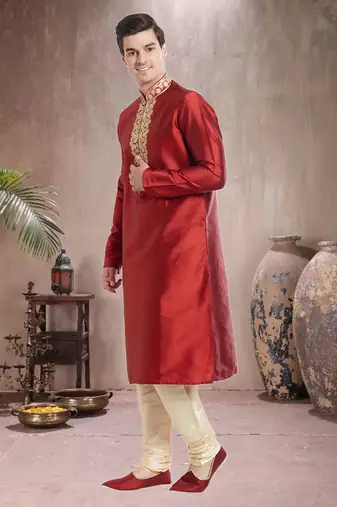 Antique Art Silk Tufeeta Kurta Pajama