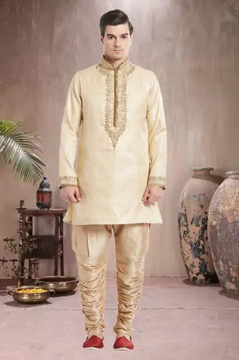 Indian Poshakh Antique Art Silk Brocket Kurta Pajama