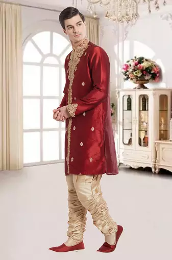 Antique Art Silk Silk Blend Kurta Pajama