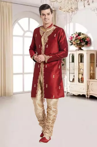Antique Art Silk Silk Blend Kurta Pajama