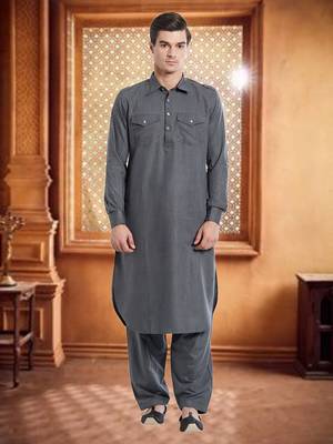 Grey Fila Fill Fila Fill Kurta Pajama 1