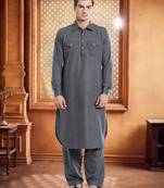 Grey Fila Fill Fila Fill Kurta Pajama