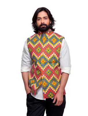 multicolor nehru jacket