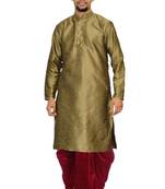 Copper Silk Ethnic Indian Traditional Mens Festive Wear Dhoti Kurta