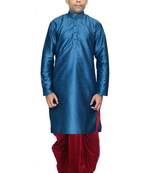 Green Silk Ethnic Indian Traditional Mens Festive Wear Dhoti Kurta